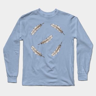 Light White Bird Feathers Long Sleeve T-Shirt